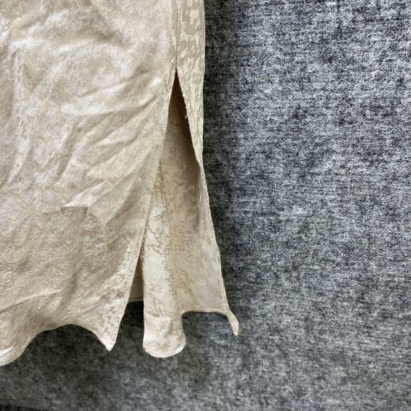 Express Slip Dress Women XL Cream Damask Satin Spaghetti Strap Adjustable - Picture 7 of 15